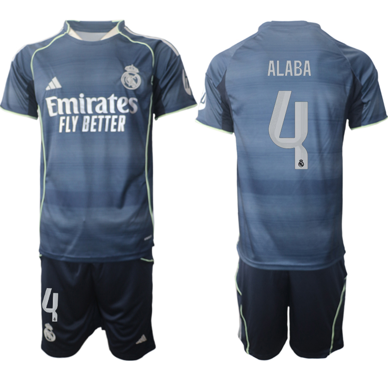 Men 2025-2026 Club Real Madrid away Blue #4 Soccer Jersey->real madrid jersey->Soccer Club Jersey